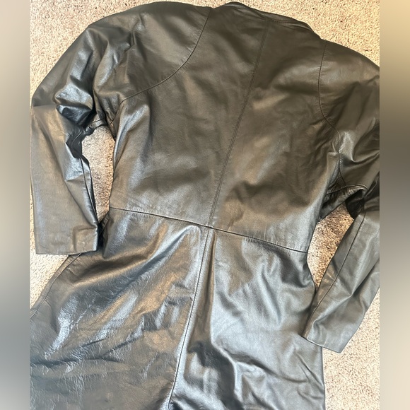 Vintage Chia Black Leather Collared Romper size 14 - Picture 2 of 5